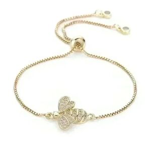 Gold Bee Charm Bracelet